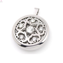 New arrival stainless steel silver vintage design perfume magnetic floating locket pendant jewelry